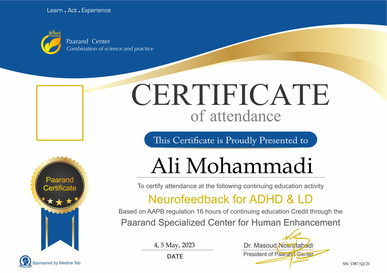 adhd and ld neurofeedback certificate paarand