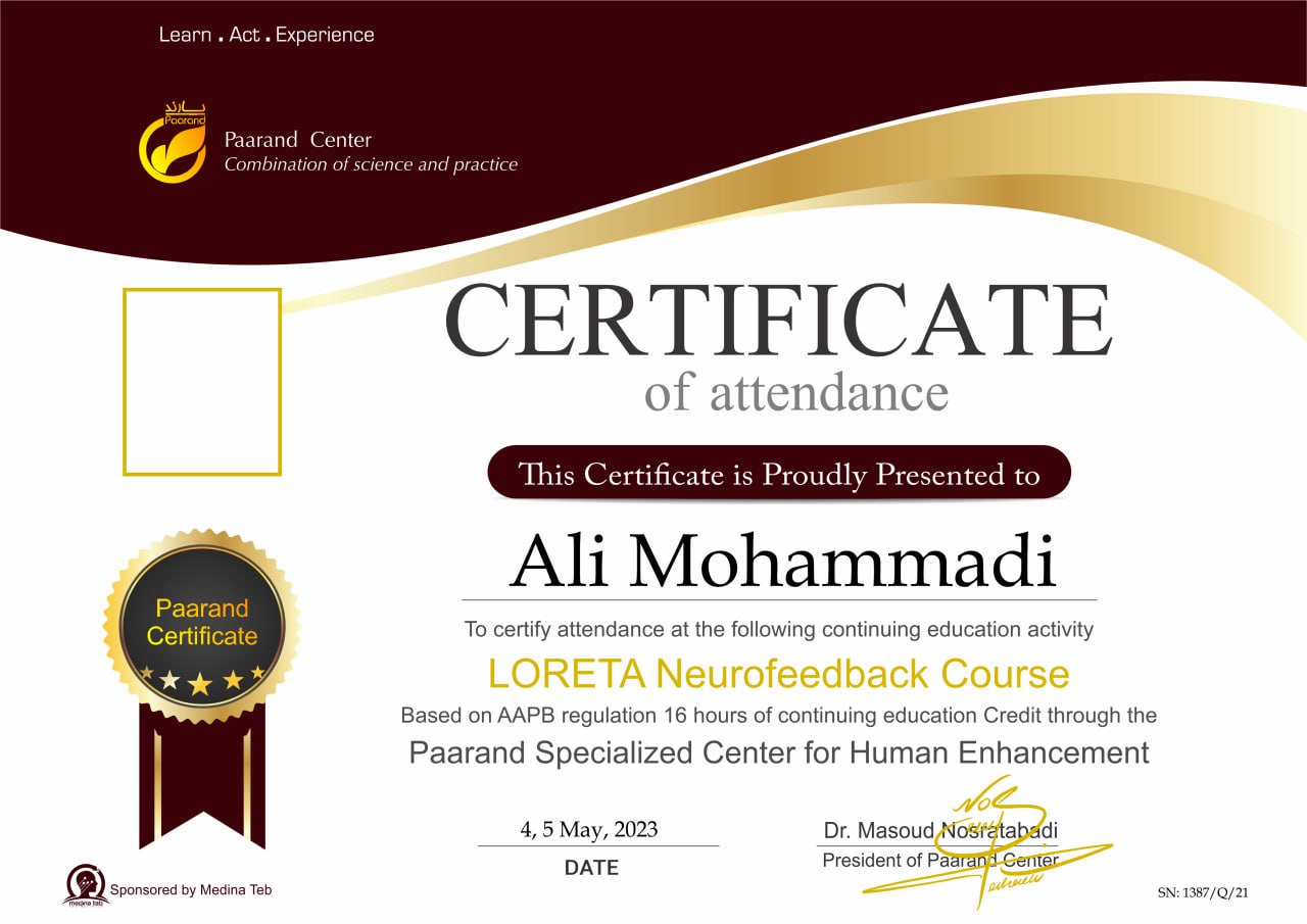 loreta neurofeedback certificate paarand